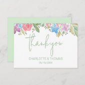 Niedliche Boho Wildblumen Wasserfarben Handgemalt Dankeskarte (Vorne/Hinten)