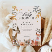 Niedliche Boho Woodland Animal Baby Dusche Einladung