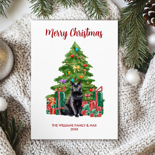Niedliche Bombay Black Cat-Familie Weihnachten