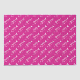 Niedliche Bonito-Fische in Weiß auf Hot Pink Seidenpapier