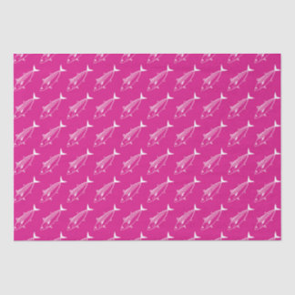Niedliche Bonito-Fische in Weiß auf Hot Pink Seidenpapier