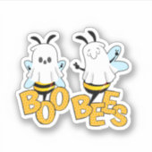 Niedliche Boo Bees Funny Halloween Kontrastschnitt Aufkleber (Vorderseite)