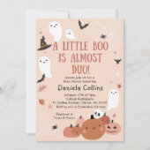 Niedliche Boo Halloween Kinderdusche Einladung (Vorderseite)