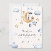 Niedliche Boo Moon Stars Kinderdusche Dankeskarte (Vorderseite)