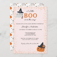 Niedliche Boo Pumpkin und Ghost Baby Dusche