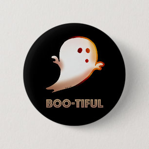 Niedliche boomreiche Halloween-Geisterkunst Button