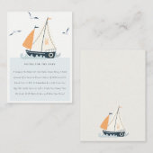 Niedliche Bootsbootbücher für Babydusche Begleitkarte (Vorne/Hinten)