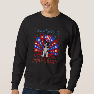 Niedliche Border Collie American Flag Happy 4. Jul Sweatshirt