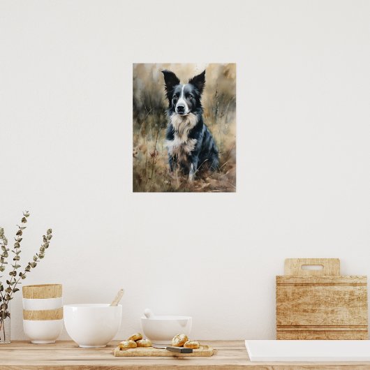 Niedliche Border Collie Dog Art Print Poster (Küche)