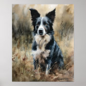 Niedliche Border Collie Dog Art Print Poster (Vorne)
