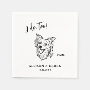 Niedliche Border Collie Dog Wedding Serviette