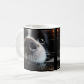 Niedliche Border Collie Nose Nah-up Kaffeetasse (Vorderseite Links)