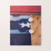 Niedliche Border Collie Puppy Oil-Malerei Puzzle (Vertikal)