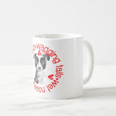 Niedliche Border Collie, schlampige Küsse Kaffeetasse (VorderseiteRechts)