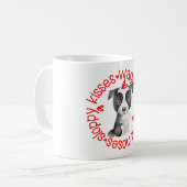 Niedliche Border Collie, schlampige Küsse Kaffeetasse (Vorderseite Links)
