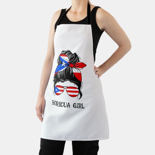 Niedliche Boricua Girl Puerto Rico Flag Schürze (InSitu)