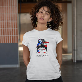 Niedliche Boricua Girl Puerto Rico Flag T-Shirt