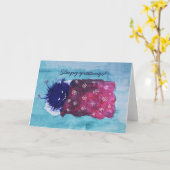 Niedliche böse Bug-Lieben zum Entspannen schlafend Karte (Gelbe Blume)