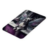 Niedliche Boston Terrier Fairy in einer Lila Badew Magnet (Linke Seite)