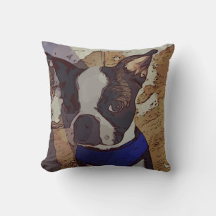 Niedliche Boston-Terrier-Kunst Kissen