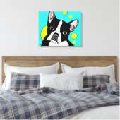Niedliche Boston Terrier Leinwand Art (Insitu (Schlafzimmer))