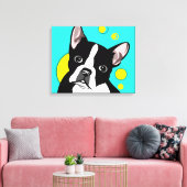 Niedliche Boston Terrier Leinwand Art (Insitu (Wohnzimmer))