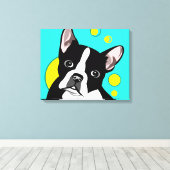 Niedliche Boston Terrier Leinwand Art (Insitu (Holzboden))