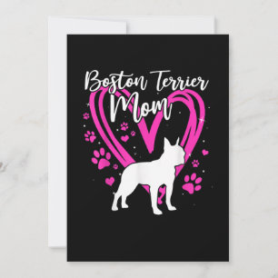 Niedliche Boston Terrier Mama für Muttertagsgesche Ankündigung