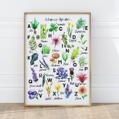 Niedliche botanische Blume Alphabet Baby Kinderzim Poster