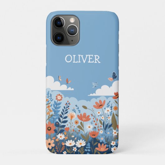 Niedliche botanische Elegante Wildblumen Personali Case-Mate iPhone Hülle (Rückseite)