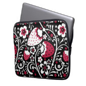 Niedliche botanische Erdbeere Fields Khokhloma Mus Laptopschutzhülle (Vorderseite Links)