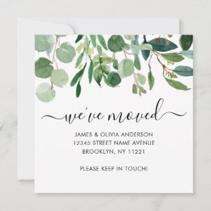 Niedliche botanische Folien: Wir haben neue Zuhaus Ankündigung