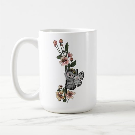 Niedliche botanische Koala Beary Watercolor Illust Kaffeetasse (Links)