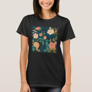 Niedliche botanische Rose Illustration Schöne Blum T-Shirt