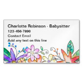 Niedliche botanische Visitenkarten für Babysitter Magnetische Visitenkarte (Vorderseite)