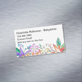 Niedliche botanische Visitenkarten für Babysitter Magnetische Visitenkarte (Beispiel)
