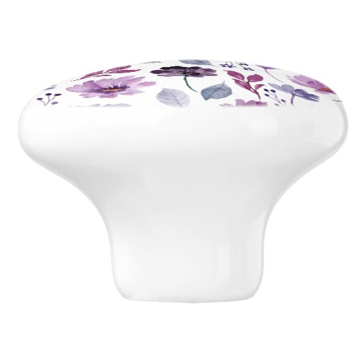 Niedliche botanische Wasserfarbe Keramikknauf (Seitenansicht)