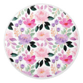 Niedliche botanische Wasserfarbe Keramikknauf (Vorderseite)