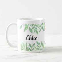 Niedliche botanische Watercolor-Namen-Tasse