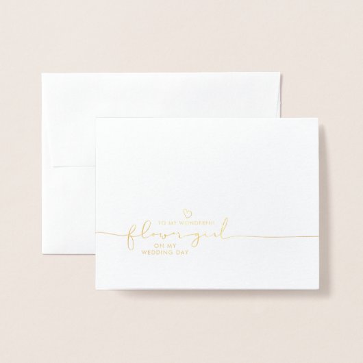 Niedliche Botschaft an mein Blumenmädchen Folienkarte (Vorderseite mit Umschlag)