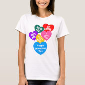 Niedliche Botschaften der  Liebe am farbigen Valen T-Shirt (Vorderseite)