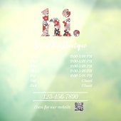 Niedliche Boutique Geschäftszeiten Fensteraufkleber (Blatt 3)