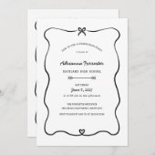 Niedliche Bow-Herzinsuffizienz Einladung (Vorne/Hinten)