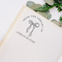 Niedliche Bow Personal Library Book Briefmarke