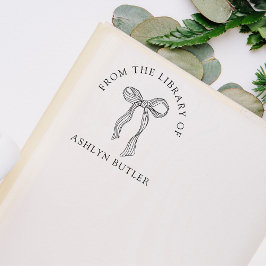 Niedliche Bow Personal Library Book Briefmarke Gummistempel