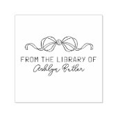 Niedliche Bow Personal Library Book Self-Inking Br Permastempel (Design)