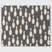 Niedliche Bowling-Buttone Geschenkpapier (Flach)
