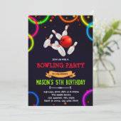 Niedliche Bowling-Party Einladung (Stehend Vorderseite)