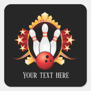 niedliche Bowling-Sportart Quadratischer Aufkleber