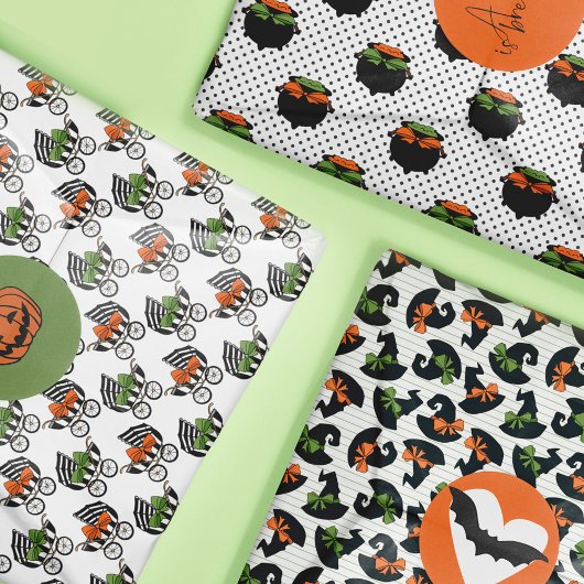 Niedliche Bows Hexchy Halloween Kinderduschmuster Geschenkpapier Set